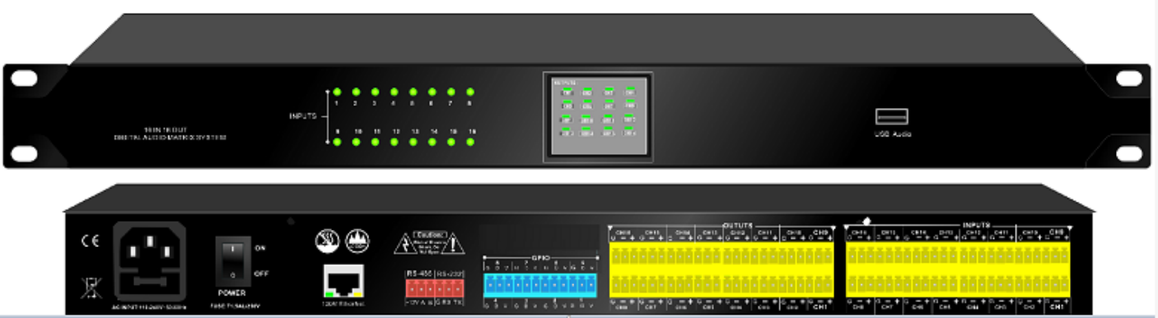 16进16出音频矩阵处理器MY-16.16